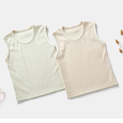 China Fashion Summer Sleeveless Clothing Breathable Hot Selling 100% White Baby Kid Cotton Vest for sale