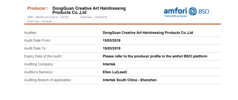 BSCI - Dongguan Qilin Hairdressing Products Co., Ltd.