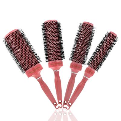 China Fashionable Lightest Hot Selling Nondisposable Plastic Handle Around Creamic Ionic Hair Brushes For Hair Curling for sale