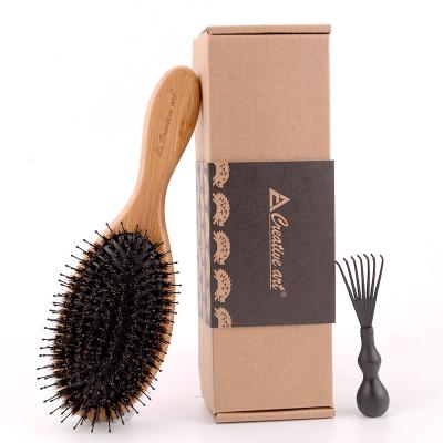 China Cushion Massage Pad Boar Hair Hair Brush Paddle Brush for sale