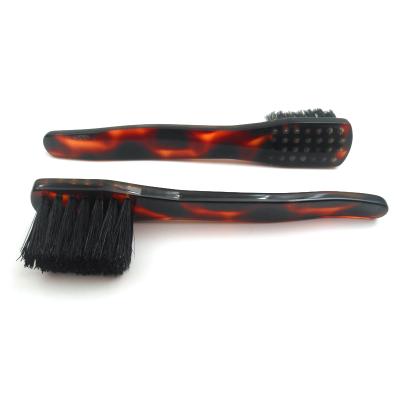 China Nondisposable Handmade Natural Boar Hair Acetate Comb Beard Brush for sale