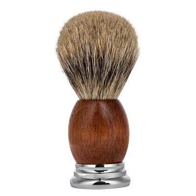 China Custom Wholesale Professional Wooden Head Beard Brush OEM Best Shaving Brush Logo Badger Travel Synthetic Shaving Brush Te koop