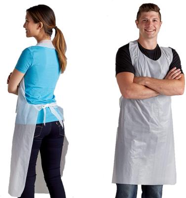 China Convenient Disposable Poly Aprons 28 x 46 Inches Large White Apron for Commercial or Household Use - Throw Away for Hair Salon Spa Te koop