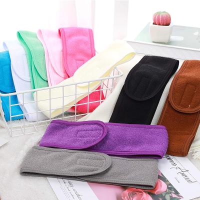 China Comfortable Soft Spa Facial Headbands For Face Makeup Hair Washing Tape Terry Cloth Head Band Thick For Yoga Sport for sale