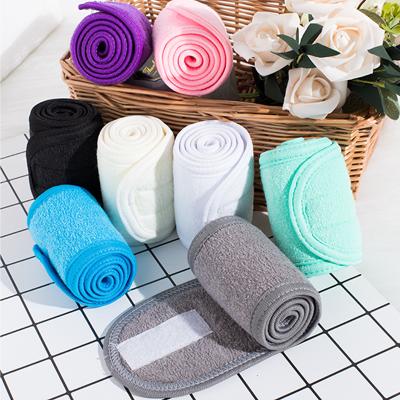 China Spa Wrap Head Band Simple Soft Stretch Terry Cloth Facial Headband For Face Washing for sale