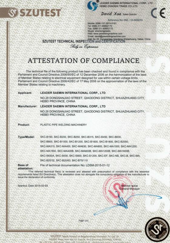 CE certificate - Hebei MingMai Technology Co.,Ltd