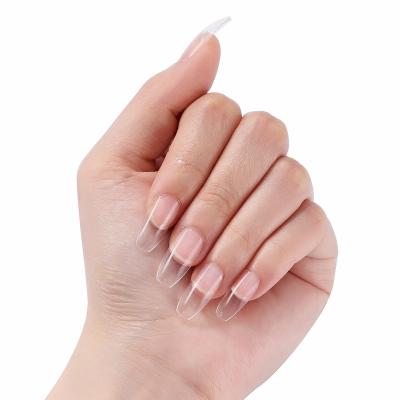 China Wholesale Supply Eco-friendly Material 500pcs Manufacture T Form Full Cover French Nail Tips For DIY Nail Art Salon for sale