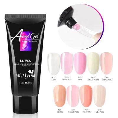 China Factory Beauty Factory Professional Custom Label LED Lamp Poly Quick UV Nail Gel Polish For Nail Extensions Long Lasting Gel for sale