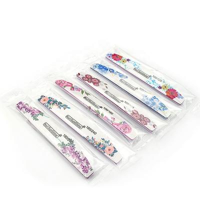 China Beauty Nail Salon Factory Direct Sales Double Side Manicure Beauty Tools Professional Blossoming Flowers Korea Nail File for sale