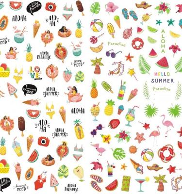 China Custom Art Charms Fruit Slice Colorful Diy 3D Art Decoration Nails 12pcs Nail Sticker From Factory Eco-friendly Material for sale