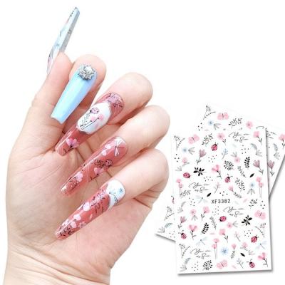 China Manufacturer Wholesale 3d Eco-friendly Material Flower and Factories Self Adhesive Nail Sticker for Nail Art Decoration for sale