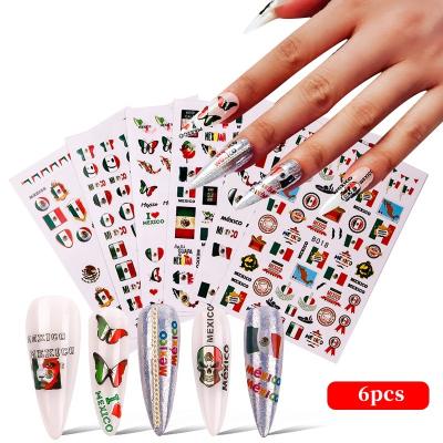 China Factory Direct 3d Eco-friendly Material Sale Mixed 12 Constellations Mexican Flag Designs Stickers Nails Art Decorations Decals for sale