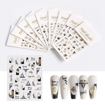 China Eco-friendly Material Nail Art Decoration Geometric Figure 3d Diy Art Nail Stickers From Manufacturer Wholesale New Design for sale