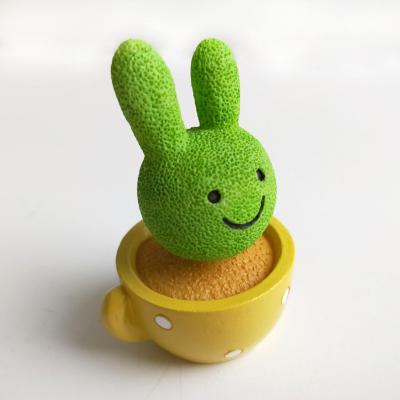 China China Shake Resin Potted Ornaments Small Cute Animal Cactus Head Ornaments Car Spring Cake Baking Decorations for sale