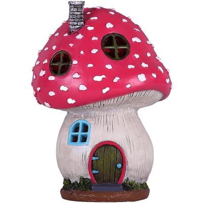 China Solar Fairy Accessories Fairy Statue House Europe Mushroom Garden Fairy Lights for sale