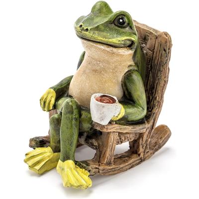 China Miniature Statue Mini Outdoor Accessory Europe Frog Garden Figurine for Fairy Garden for sale