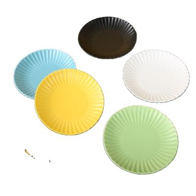 China Multifunctional Nordic Creative Porcelain Stocked Dish Sets Tableware, Wholesale Porcelain Round Dishes for sale