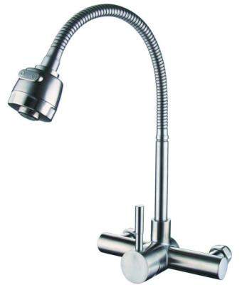 China Sense Faucets Mixer Taps Kitchen Sink Faucet 304 Stainless Steel Wall Mounted Single Handle Pull Down Faucet For Kitchen for sale