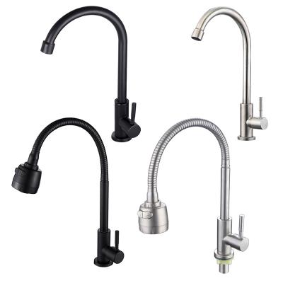 China Other 304 Stainless Steel Kitchen Faucet Rotatable Kitchen Taps Sink Faucet Cold Water Kitchen Faucet Flexible Torneira Faucet for sale