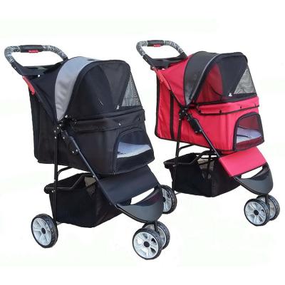 China Viable Deluxe Double Pet Stroller Deluxe Pet Stroller Customized Color For Single Or Multiple Dogs for sale