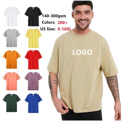 China 140-300GSM Heavy Thick Cotton Tee Shirt Anti-Wrinkle Custom Printed Blank T-shirts Mens 100% Unisex T-shirts for sale