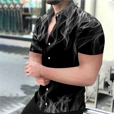 China OEM ODM Silk Casual Beach Anti-Pilling Hawaiian Plam Tree Printed Fashion Men Short Sleeve Shirt Summer Men's Hawaii Printed Shirts for sale