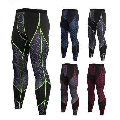 China High Elastic Tight Running Pants Sports Men's Long Sleeves Sublimation Printed Breathable Sweat Quick Dry Gaiters for sale