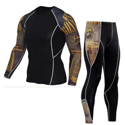 China Wholesale Quick Dry Rash Guard Long Top Tight Suit Workout Shirt Sportswear Set Compression Sleeve And Pants Manufacturer for sale