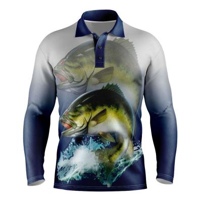 China Long Sleeve Antibacterial Good Quality Performance UPF 50 UV Protection Sun Fishing Polo Shirts Breathable Custom Quick Dry Fishing Shirts for sale