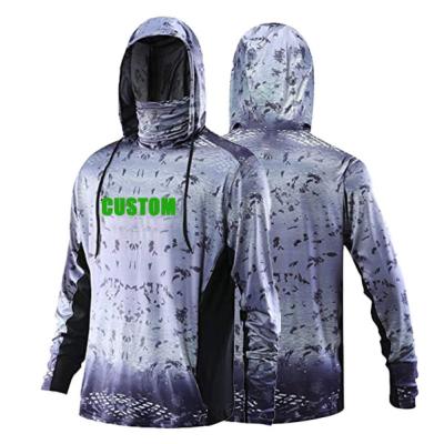 China Custom Logo Performance Logo Upf 50+ Antibacterial Protective Men's Fishing Tank Top 100% Polyester Outdoor Hoody T-shirts Printed Fishing Wear for sale