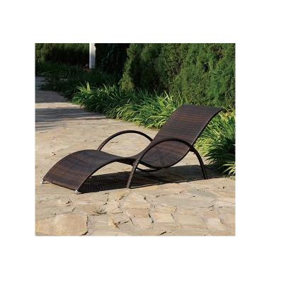 China Modern Outdoor Sofa Bed Lounge Chairs Beach Loungers Sale Black Garden Patio Rattan Folding Bed Sun Gray S Shaped Extended Deck Chair for sale