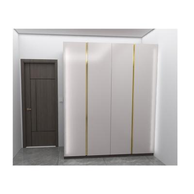 China Other European Nordic Small Hotel 4 Door Wardrobe White MDF for sale