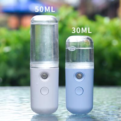 China 50ml Large Water Steamer Nano Mist Tank USB Charging Face Sprayer Face Mist Moisturizer Cream for sale