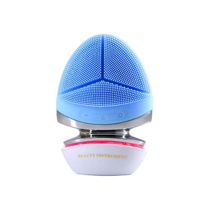 China Other Wholesale Cordless Silicone Facial Brush Face Cleaning Electric Rotating Electric Facial Massager Sweep Waterproof for sale