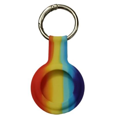 China Anti-fall Premium Fashion Popular Rainbow For Airtag Holder Case Key Chain Holder for sale