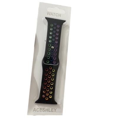 China Breathable Cheap Wholesale Rainbow Colors Sports Designer Luxury Sublimation Watch Band for sale