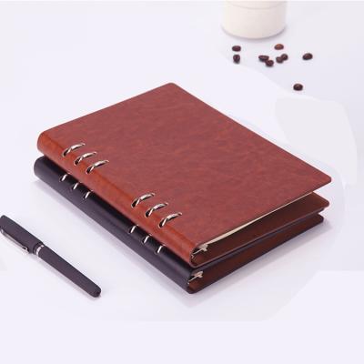 China Promotion/custom school/office commercial office A5 six hole notebook logo business notebook loose-leaf PU leather hard cover for sale