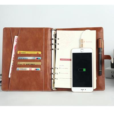 China Writing. Custom Advertising.Promotion.Gift Loose Leaf Notebook with Pen Set Organizer Notebook Power Bank Book for sale