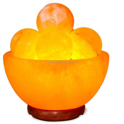 China China Himalayan Crystal Rock Salt Lamp Fire Bowl with Balls for sale