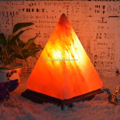 China Unique Europe Pyramid Shape Himalayan Salt Lamp Handmade Stone Lamp for sale