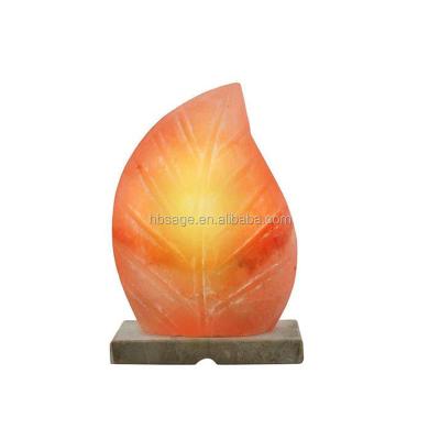 China Europe Pink Himalayan Salt Lamp / Crafted Salt Lamp Leaf Shape for sale