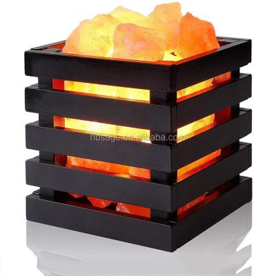 China China Himalayan Wooden Salt Basket Lamp OEM/ODM Available for sale