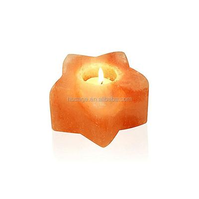 China Home Decoration Star Salt Candle Holder / Himalayan Tea Light In Star Shape for sale