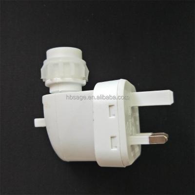 China UK Socket Wall Lamp Plugs In Socket / Salt Night Light E14 Electric Socket Rotatable Socket for sale