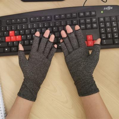 China 5017 Copper-Infused Arthritis Copper Gloves Heal Fingerless Compression Gloves for sale