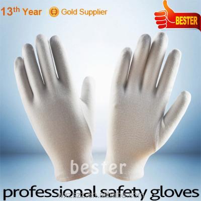 China No Finger Sidewall High Performance Gold Silver Jewelry Handling White Cotton Inspection Gloves With Big Low Price for sale