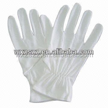 China White Work Safety Cotton Gloves With Elasticity Wristband for sale