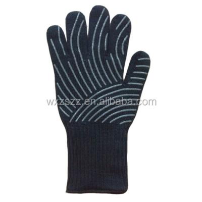 China Dotted BBQ/Oven Gloves with Both Sides Dotted/Coated Silica Gel on Palm for sale