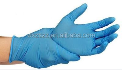 China 100% Natural Nitrile Powder Free Non-Medical Disposable Blue Nitrile Gloves Length 240mm for sale