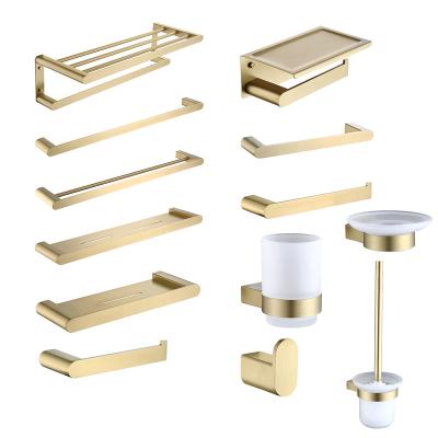 China Modern Wall Mounted Accessories Rose Gold Bathroom Accessories Stainless Steel Washroom Set for sale